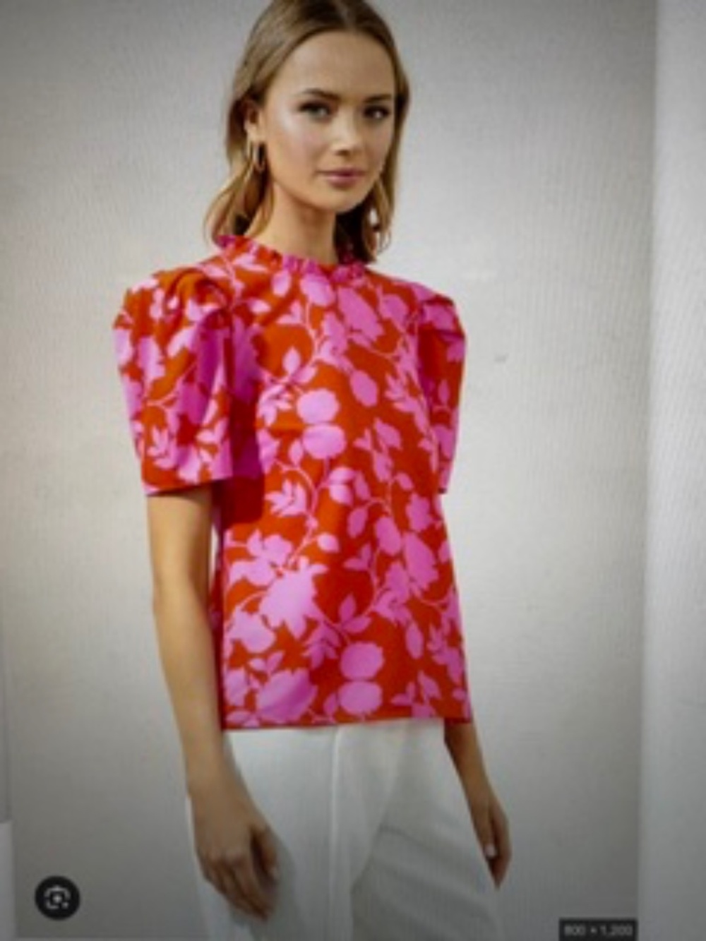 NEW WITH TAGS! Sugarlips Palmas Cherry Veronica Puff Sleeve Blouse, Large